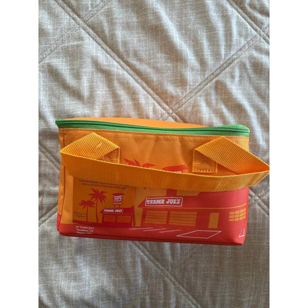 Trader Joe’s: Orange/Green Mini Insulated Tote Bag - NWT - Limited Edition